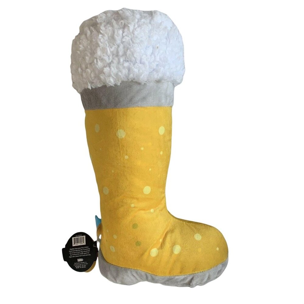 Bark Beer Boot Dog Toy Plush Squeaker Medium Large Crinkle New Gift